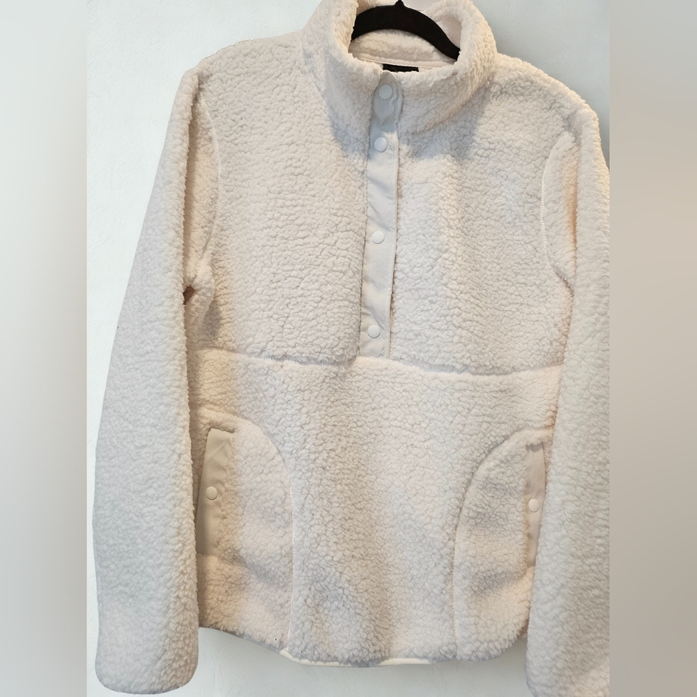 Cozy Cream Womens Sherpa Pullover Sweater